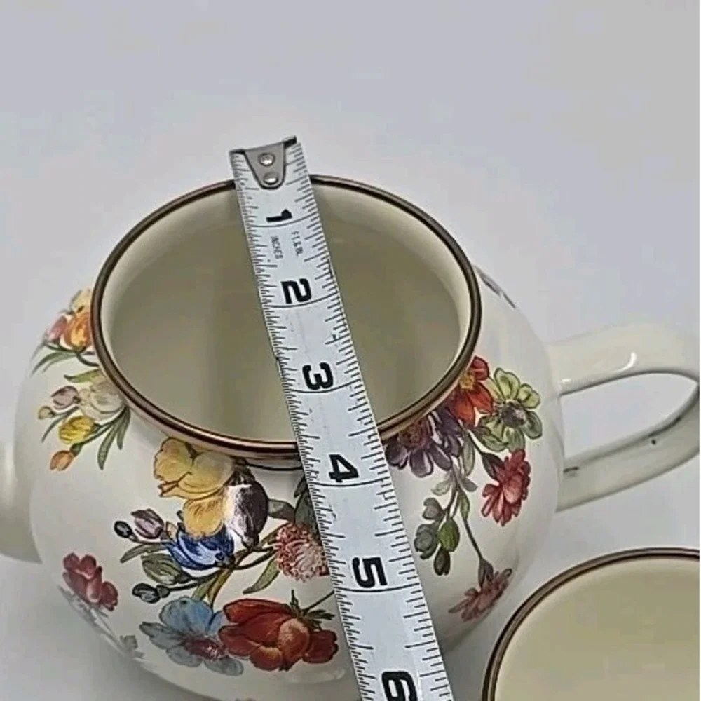 MacKenzie Childs White Flower Market Enamel High Tea Quiet Luxury Garden Cottage